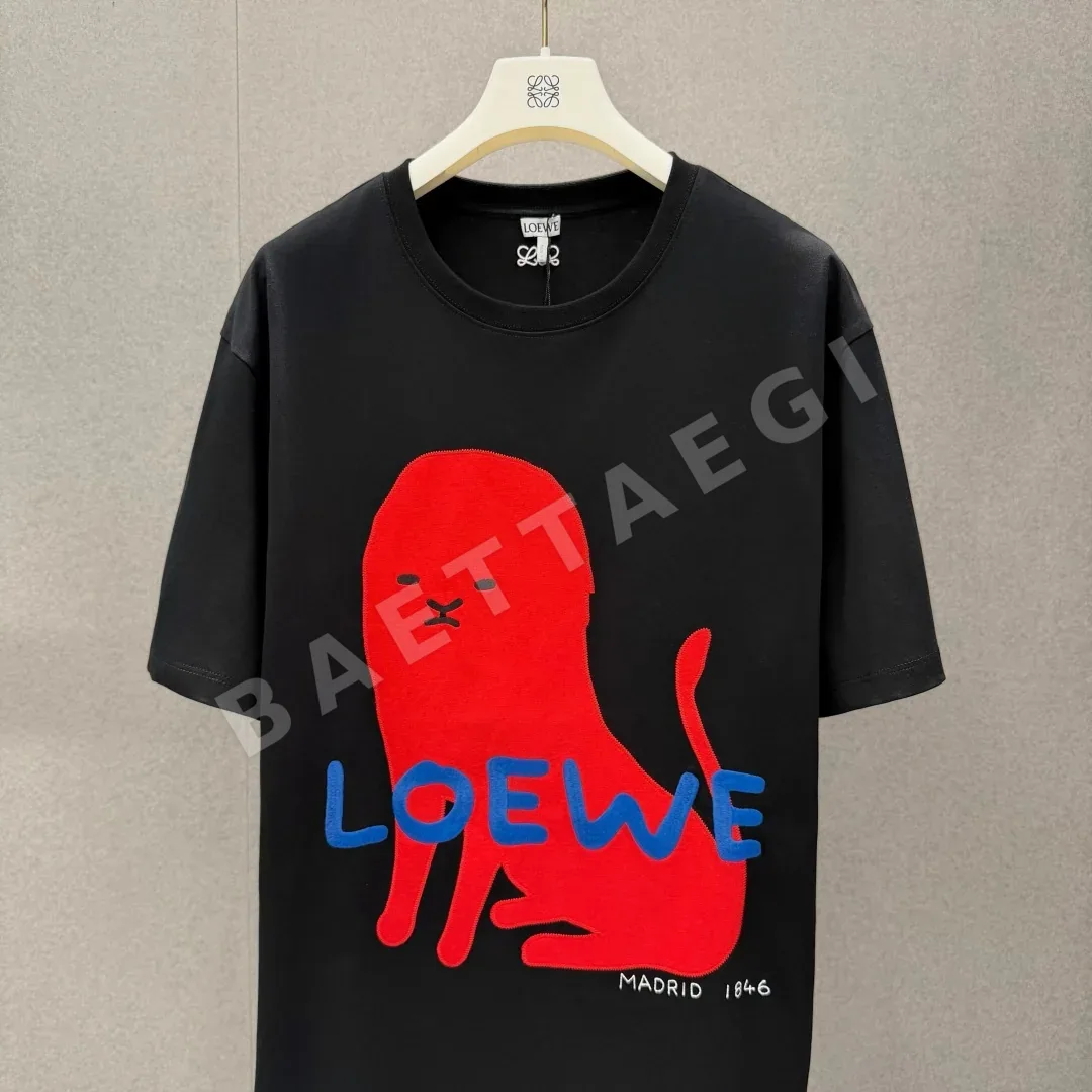 로에베 코마 코튼 루즈핏 남성 반팔 티셔츠 상세 이미지 3
