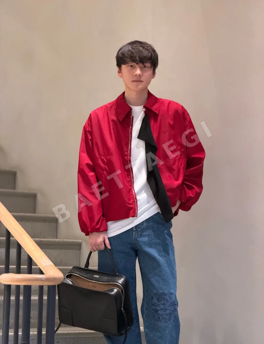 로에베 컬러 블록 테크 플리츠 포플린 셔츠 상세 이미지 8