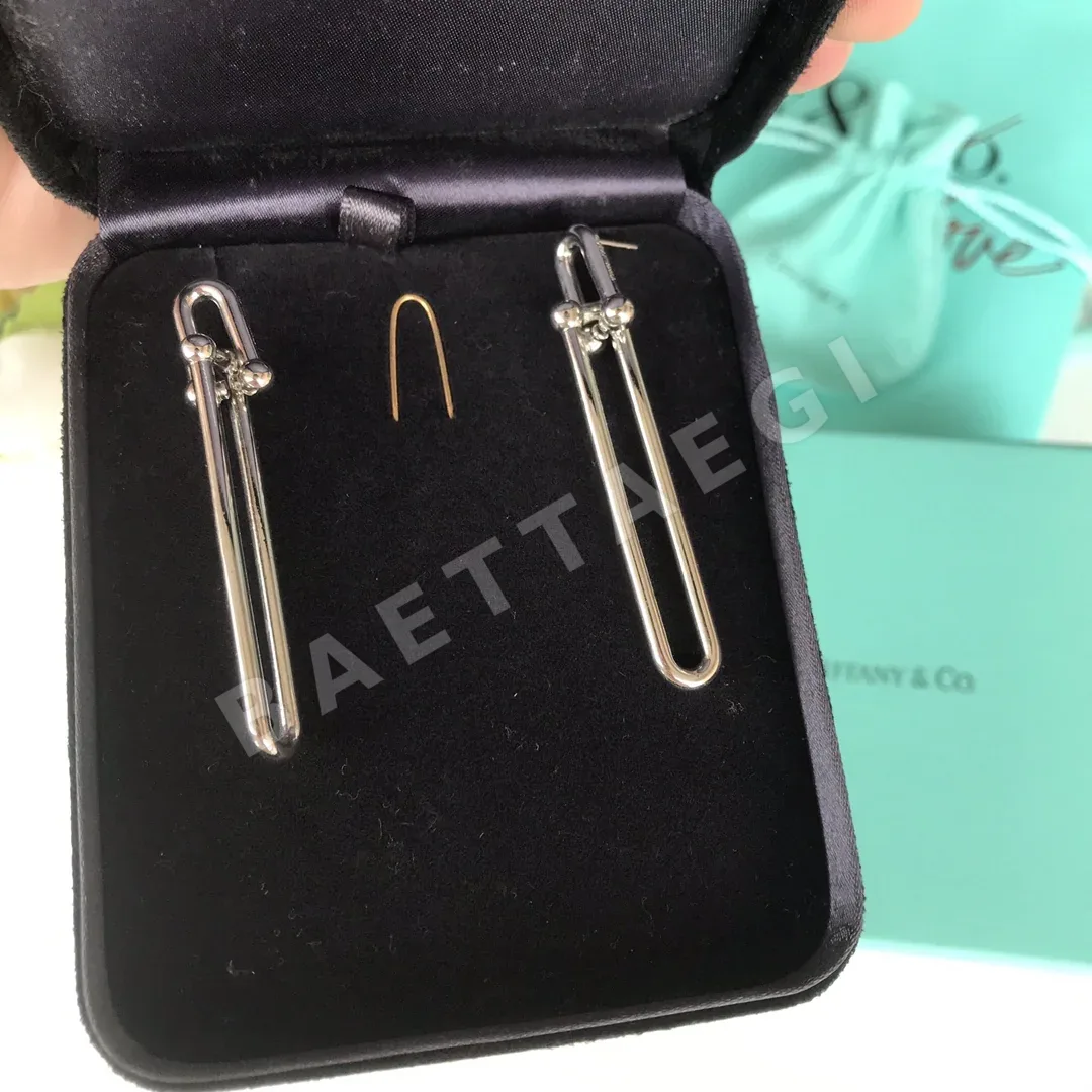 티파니 더블 체인 너클 후프 귀걸이 상세 이미지 3