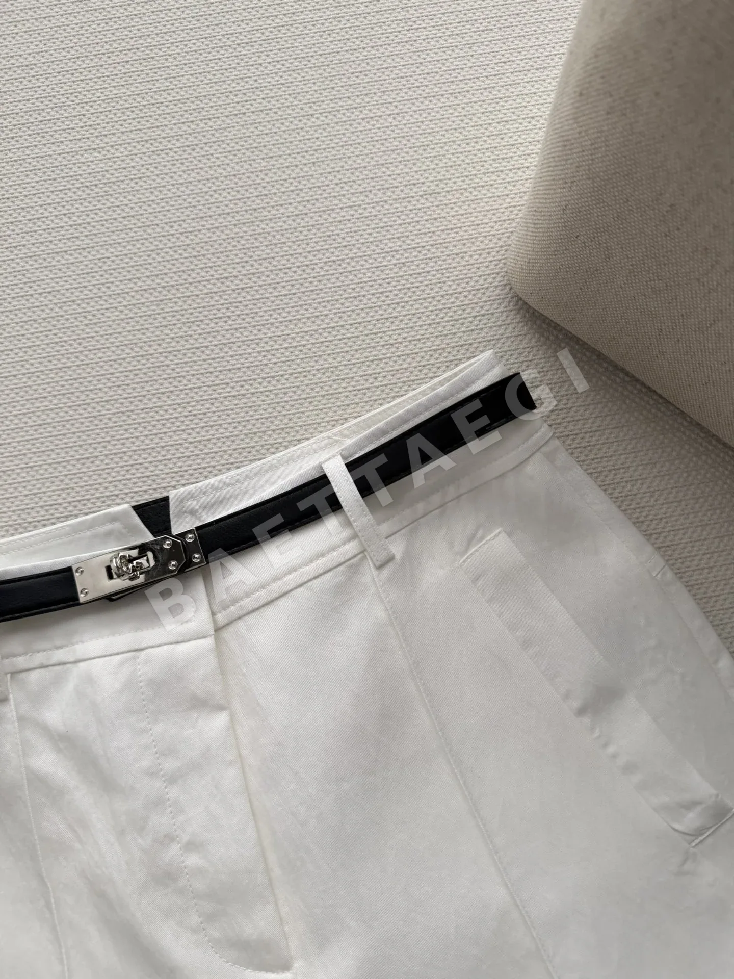 에르메스 하이웨이스트 와이드 코튼 반바지 상세 이미지 5