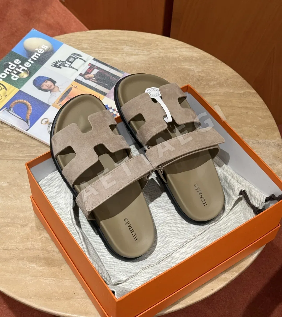 에르메스 시프르 샌들 세이블 염소가죽 상세 이미지 4