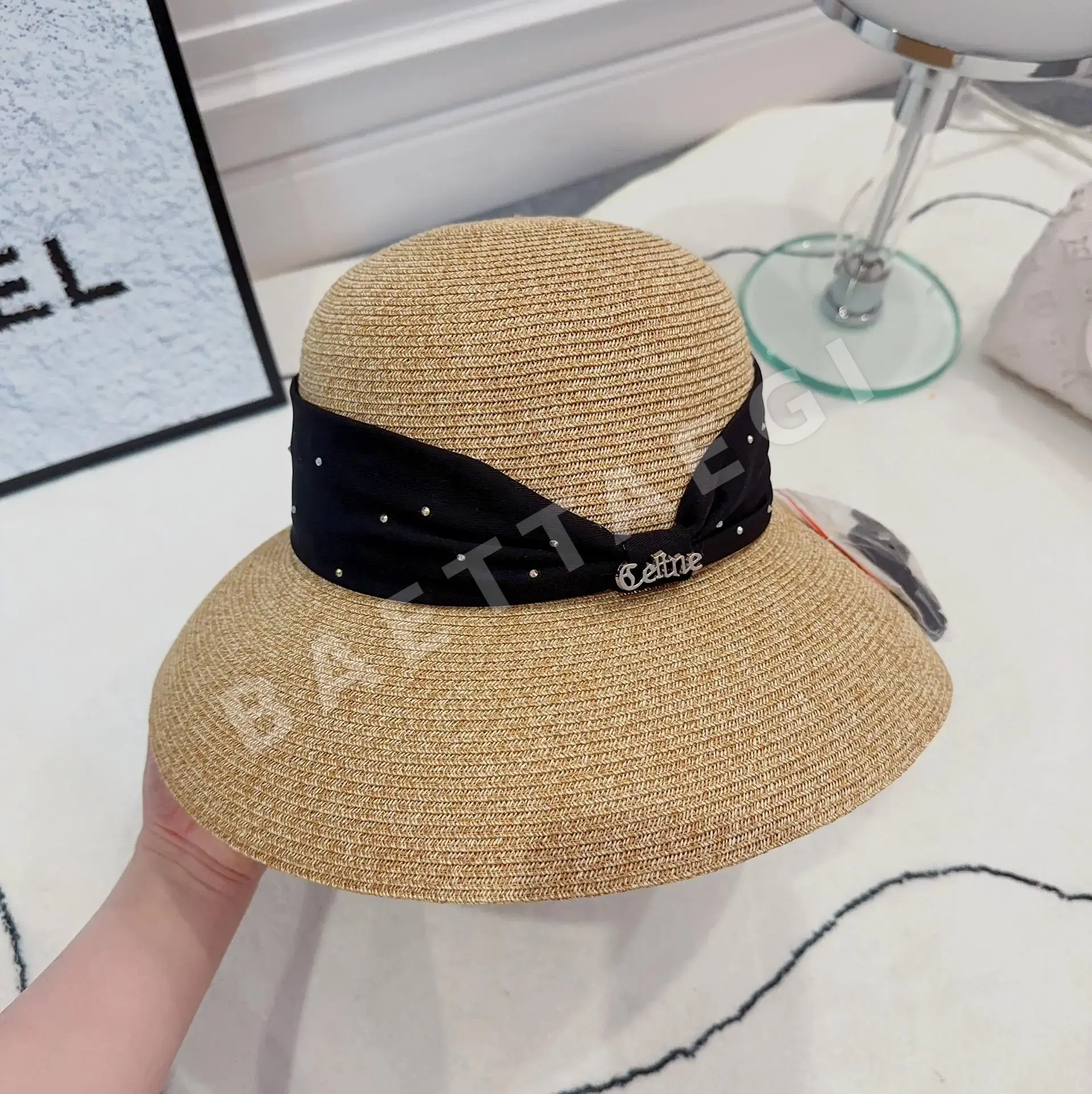 셀린느 린넨 메시 썬햇 모자 상세 이미지 4
