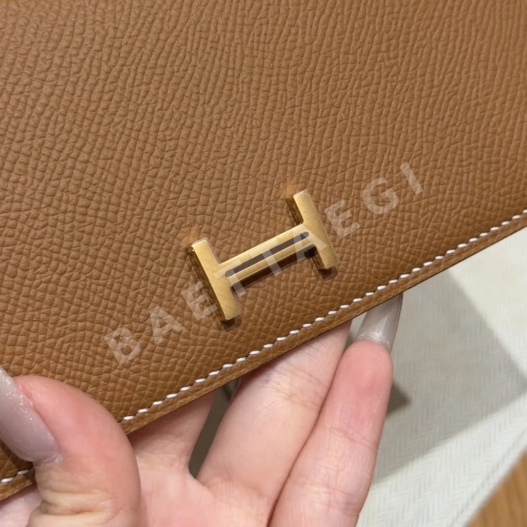 에르메스 골드 하드웨어 엡솜 가죽 긴 지갑 상세 이미지 9