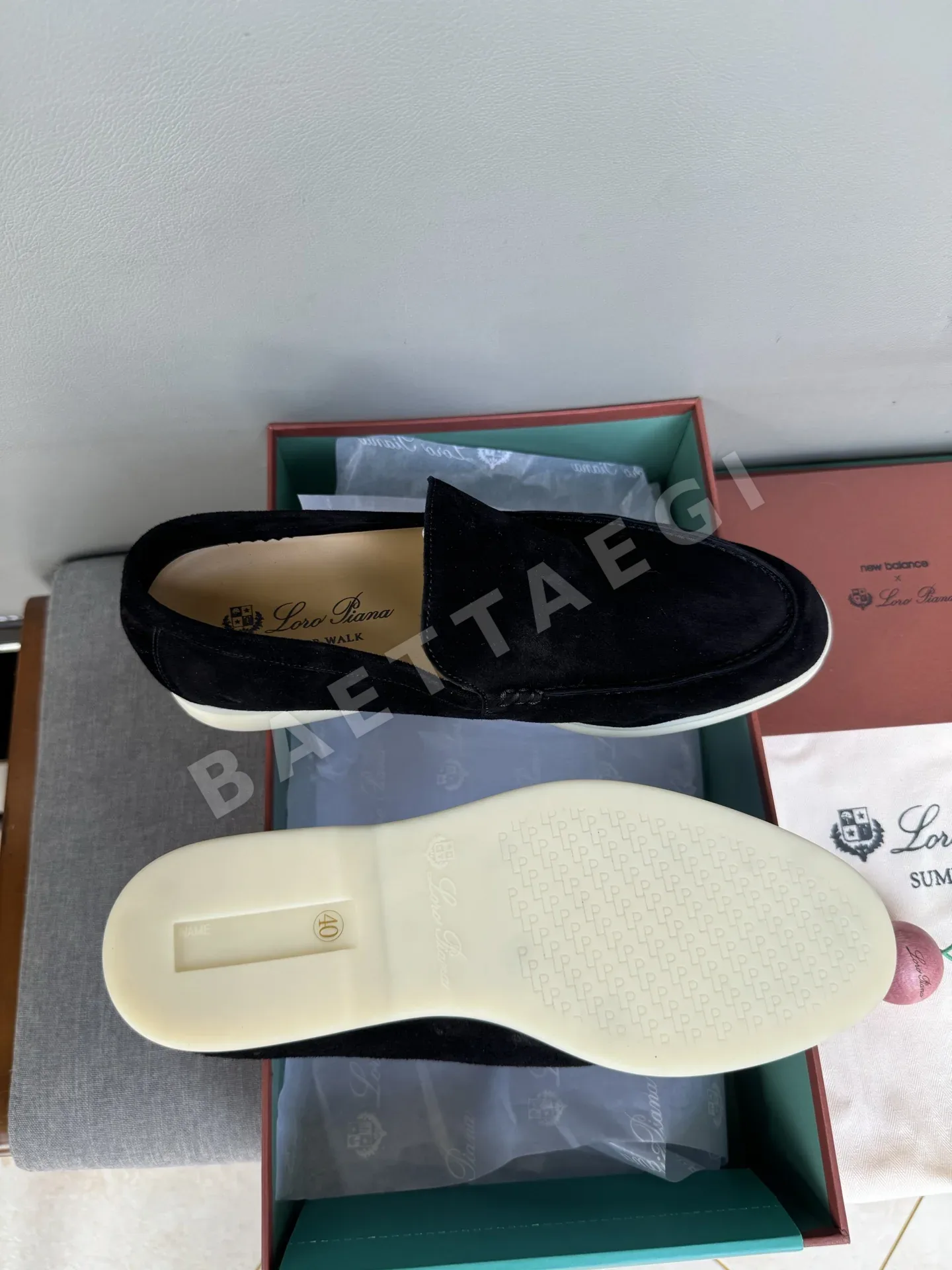 로로피아나 누벅 가죽 플랫폼 슬립온 로퍼 상세 이미지 9