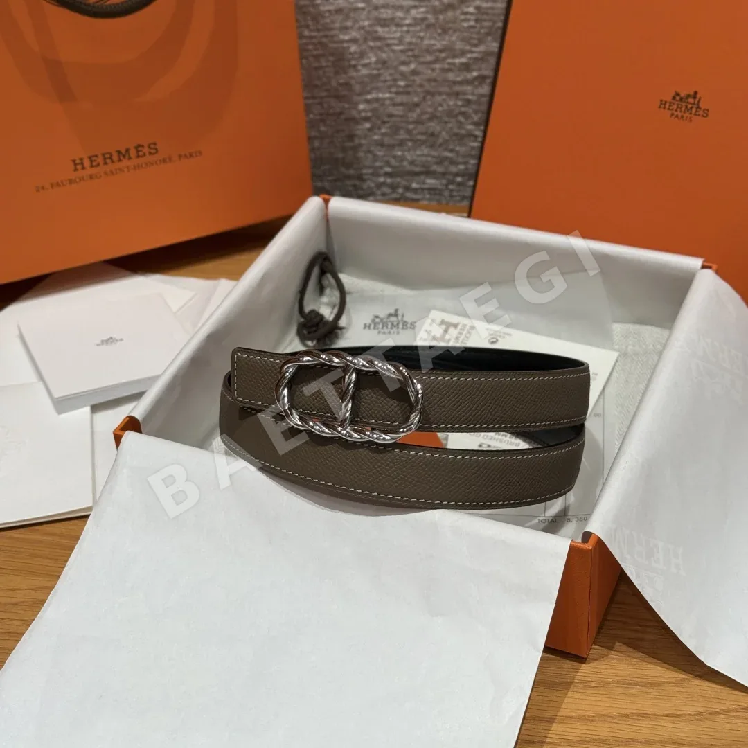 에르메스 마이용 토르소르드 양면 가죽 벨트 176188
