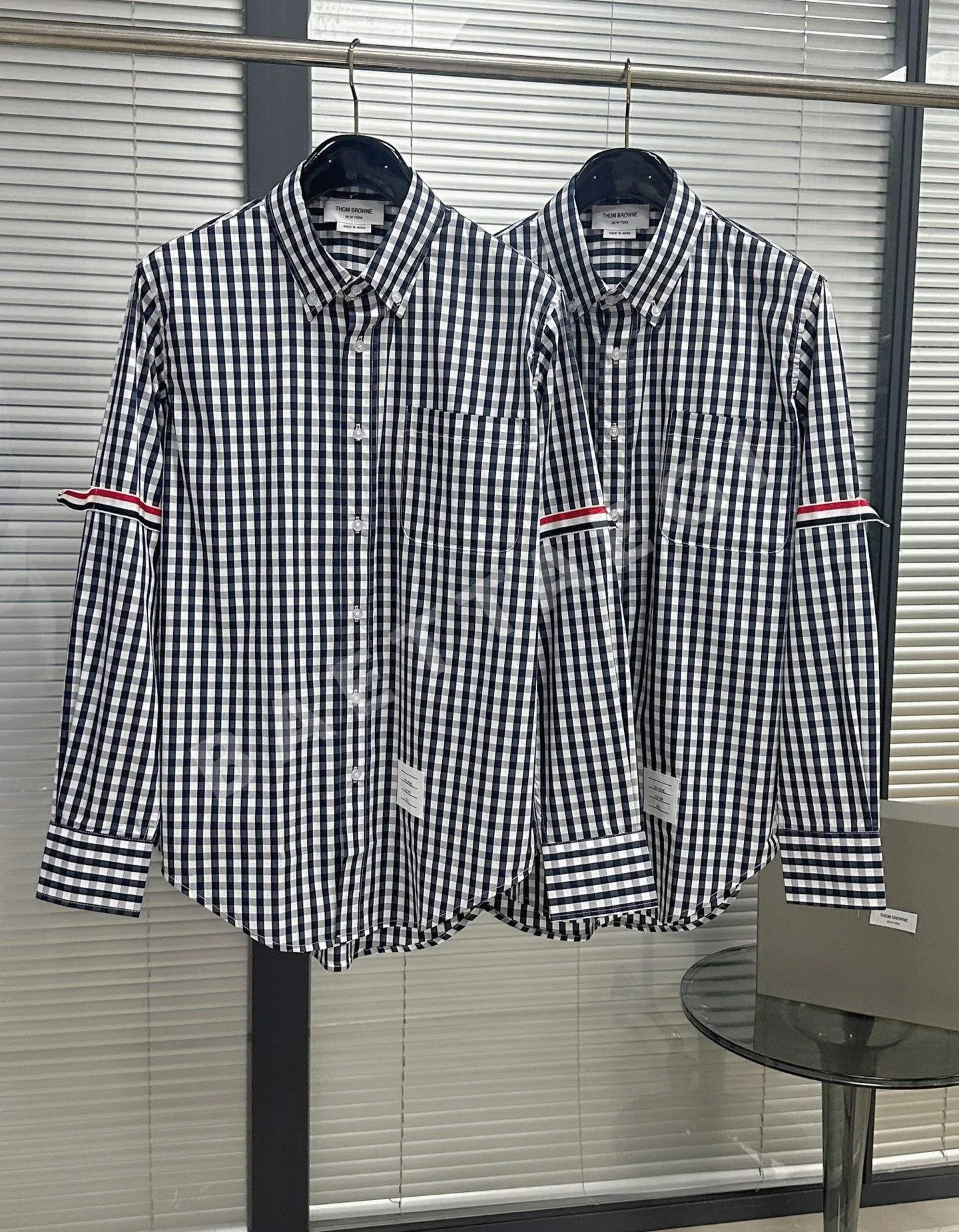 톰브라운 체크 네이비 블루 브라운 남성 셔츠 레플리카 상세 이미지 3