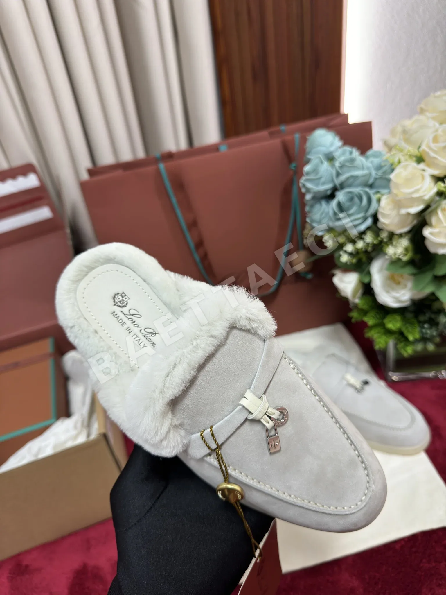 로로피아나 비버 퍼 하프 슬리퍼 상세 이미지 9