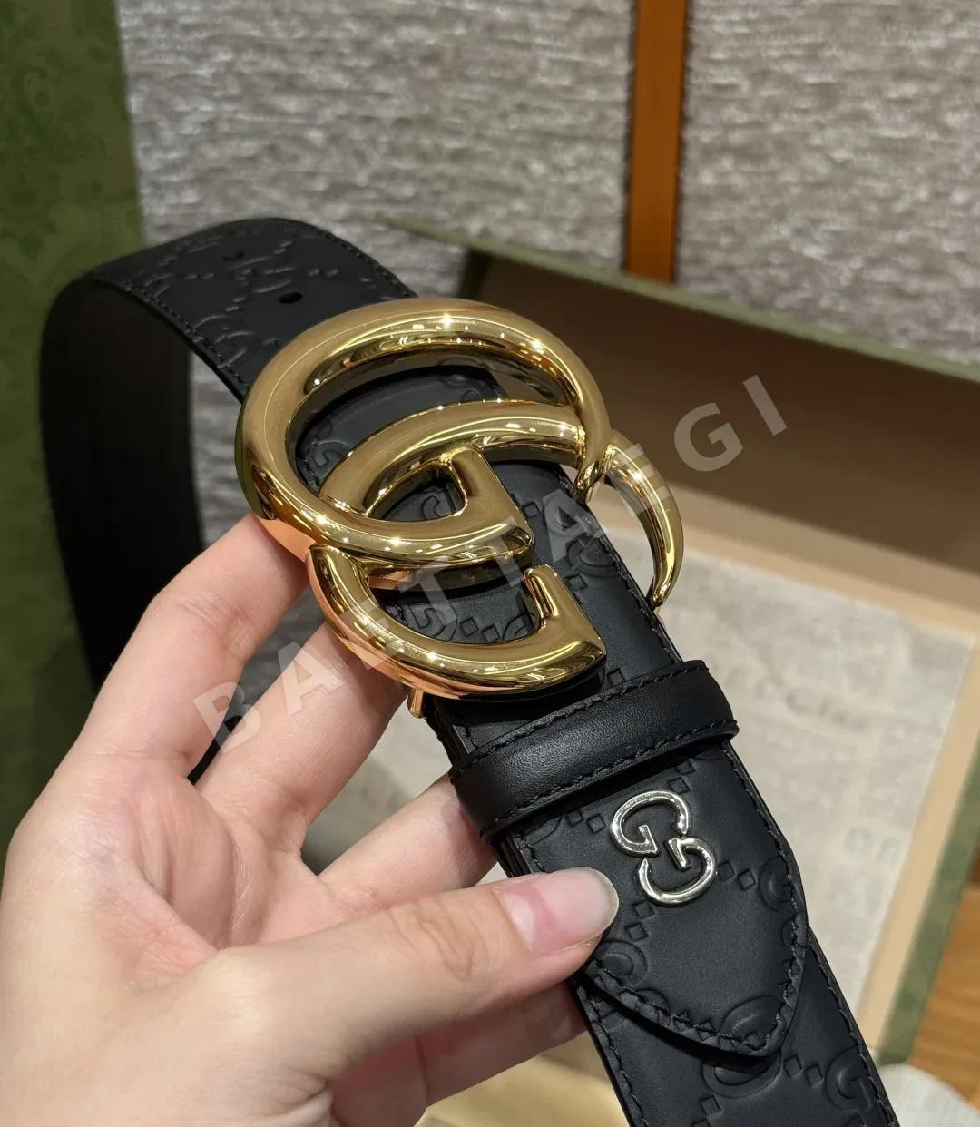 구찌 GG 슈프림 더블 G 버클 벨트 상세 이미지 4