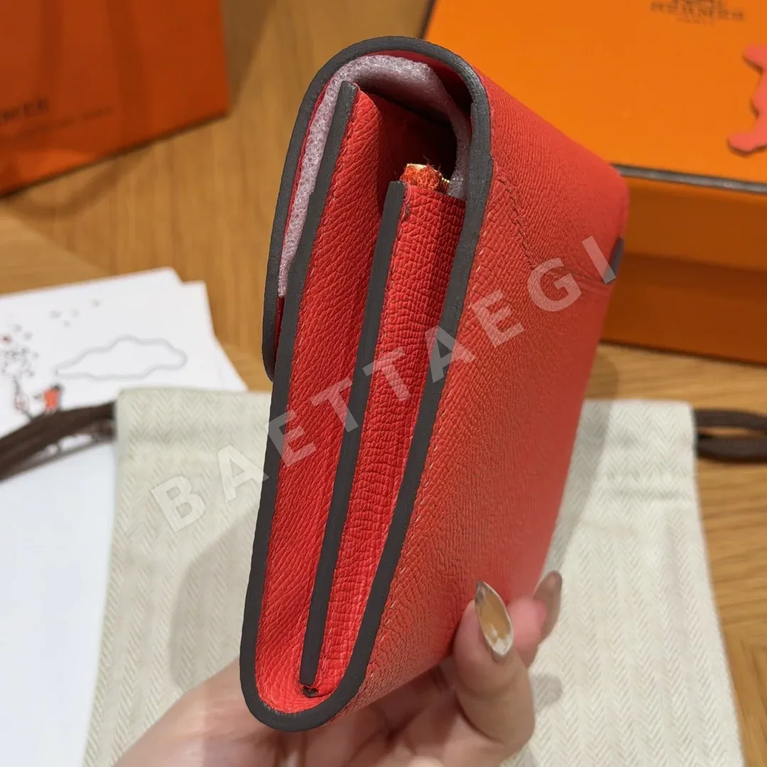 에르메스 콘스탄스 컴팩트 로즈 재이푸르 지갑 상세 이미지 4