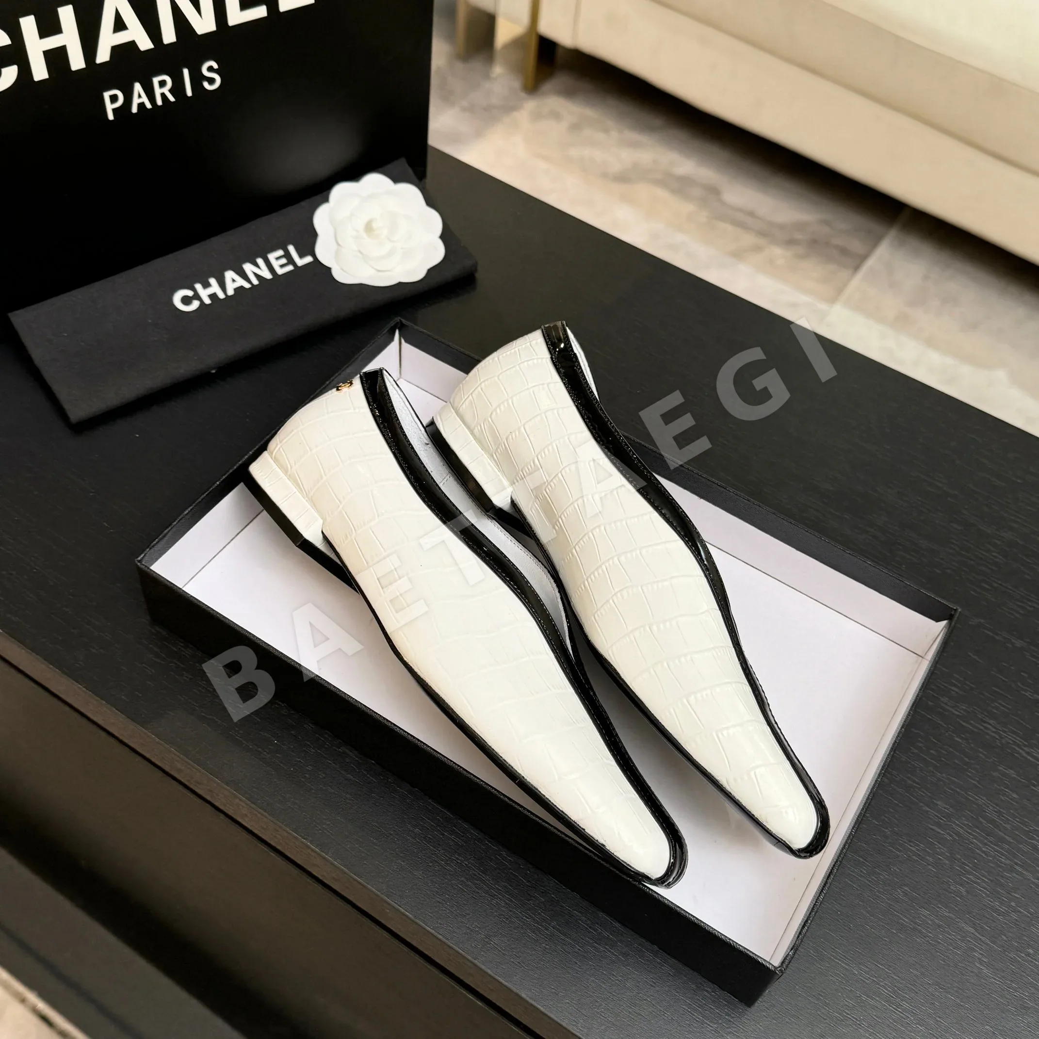샤넬 26C 더블 C 컬러블록 플랫슈즈 상세 이미지 5