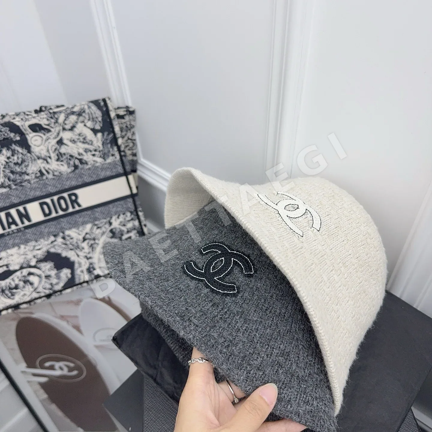 샤넬 울 니트 모자 상세 이미지 4