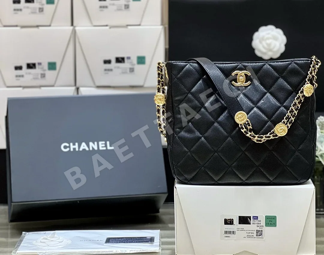 샤넬 22A 메티에 다르 골드 코인 호보 숄더백 AS3400