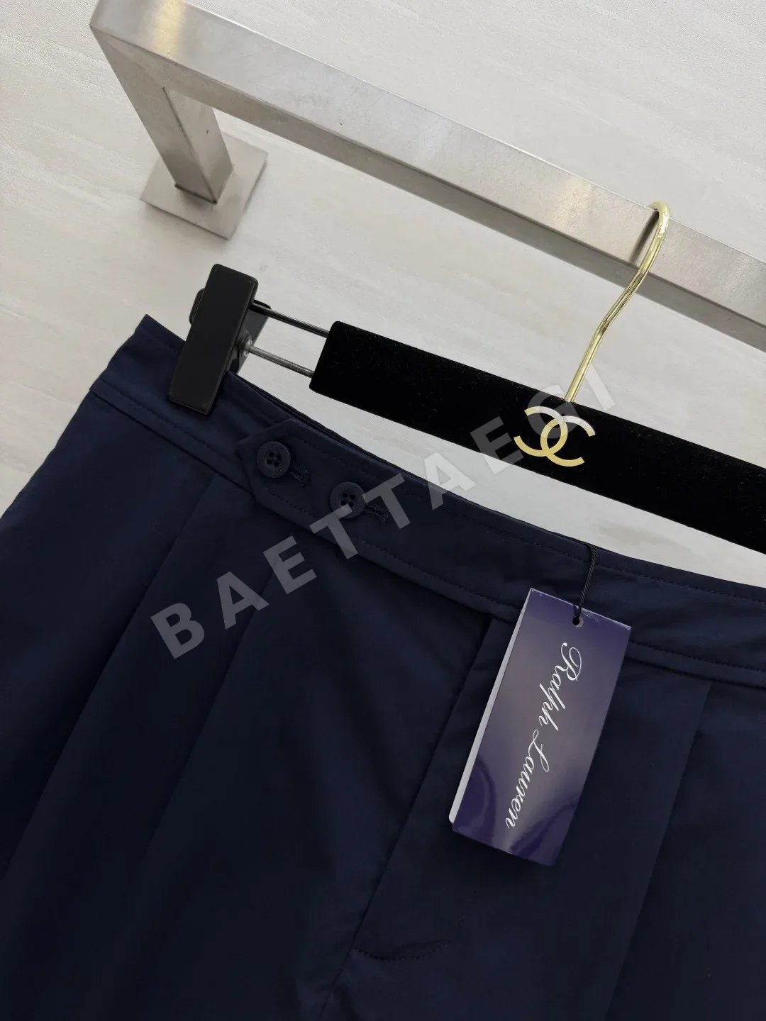 폴로 린넨 하이웨스트 플리츠 반바지 세트 상세 이미지 3