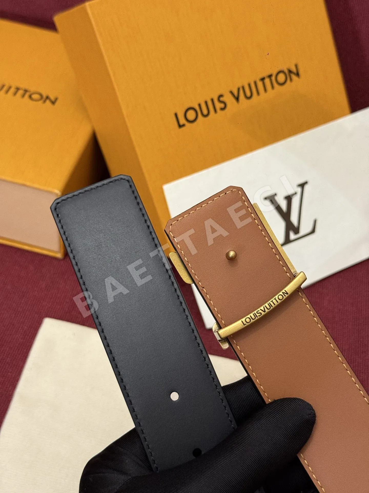루이비통 다미에 LV 리버시블 벨트 상세 이미지 4