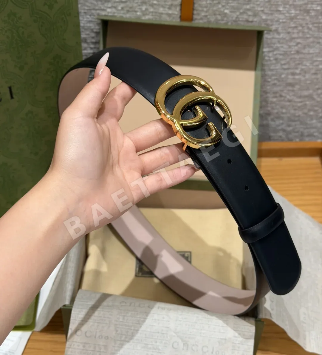 구찌 인터로킹 더블 G 버클 송아지가죽 벨트 40mm 상세 이미지 4