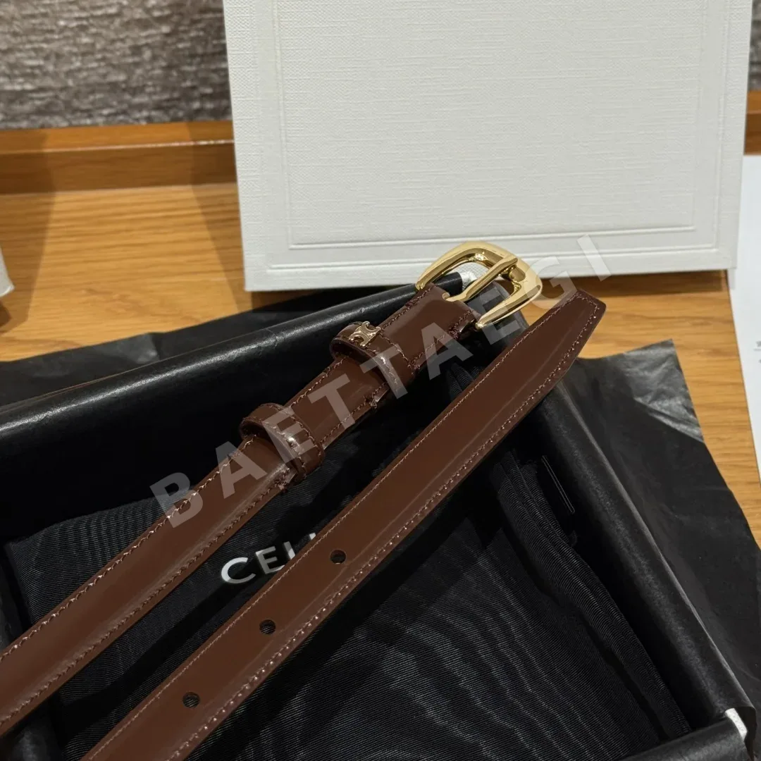 셀린느 골드 로고 소가죽 벨트 상세 이미지 5