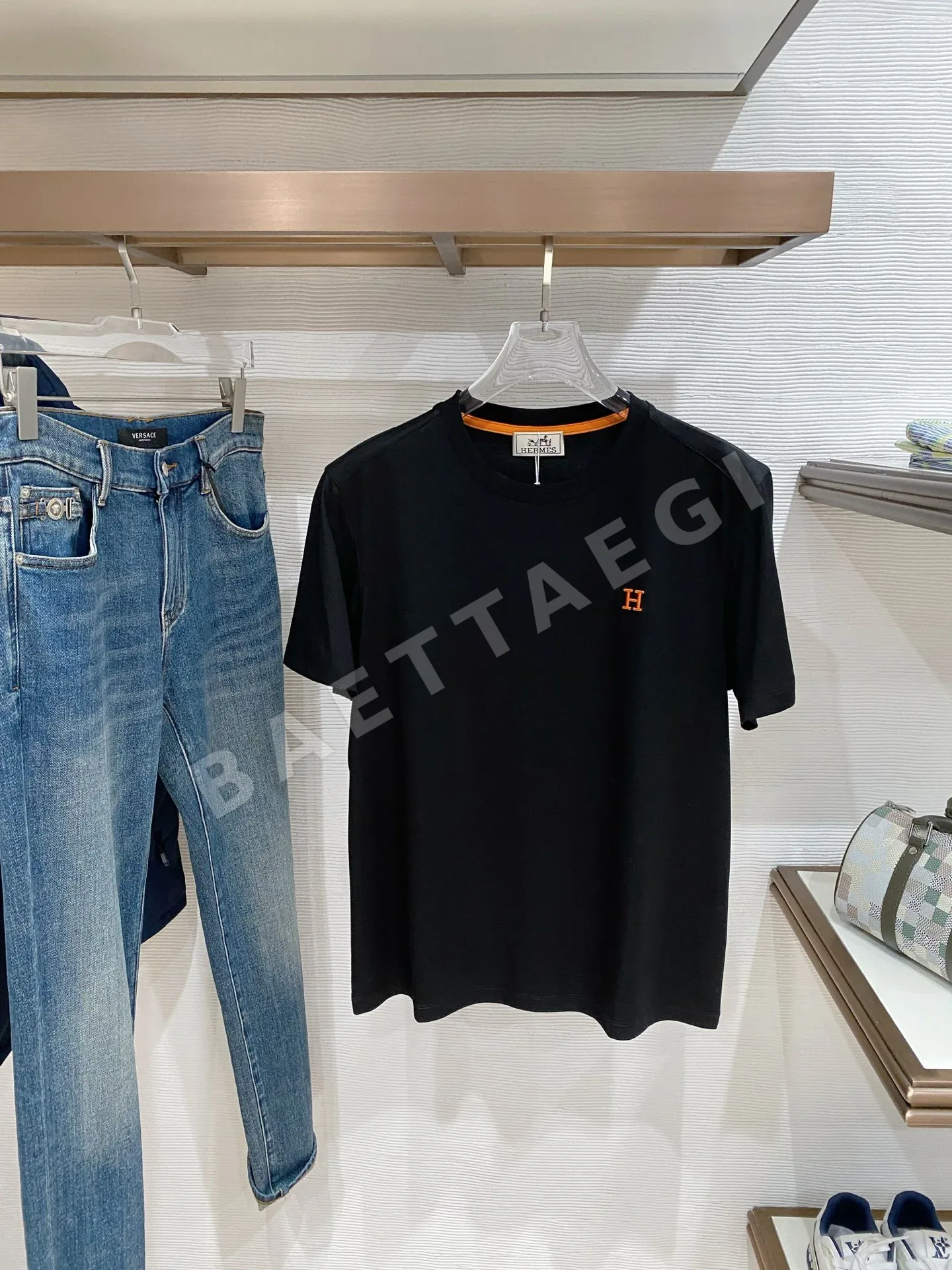 에르메스 남성 라운드넥 반팔 티셔츠 156503