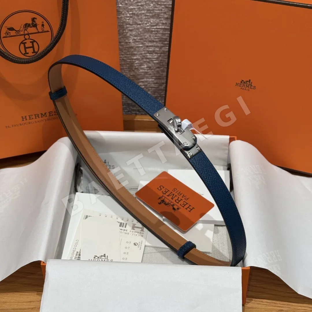 에르메스 켈리 팔라듐 버클 헌터 가죽 벨트 상세 이미지 6