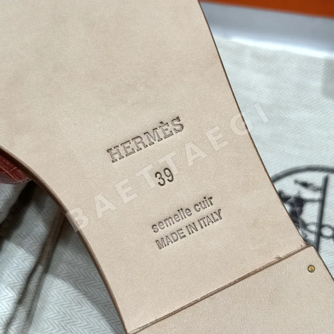 에르메스 오란 샌들 테르큐다트 앨리게이터 H 컷아웃 상세 이미지 5