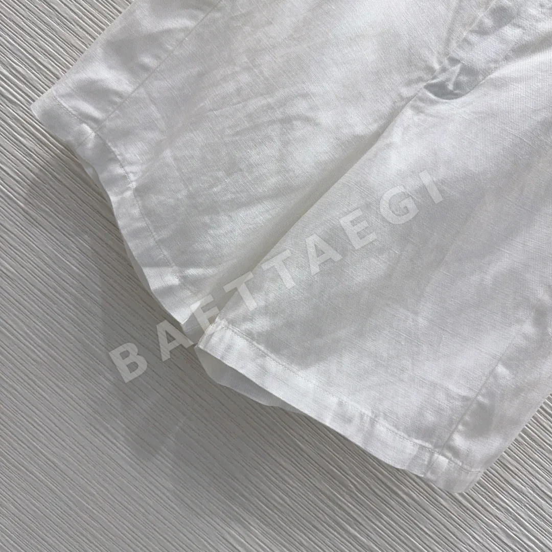 샤넬 린넨 미들 길이 반바지 여성 바지 상세 이미지 6