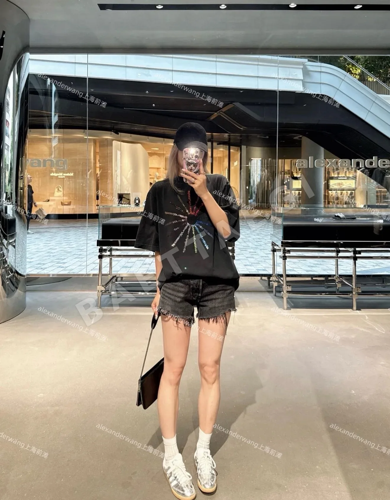 알렉산더왕 불꽃 라인스톤 오버사이즈 반팔 티셔츠 상세 이미지 10