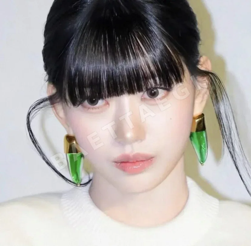 보테가베네타 골드 그린 컬러 블록 유리 귀걸이 상세 이미지 9