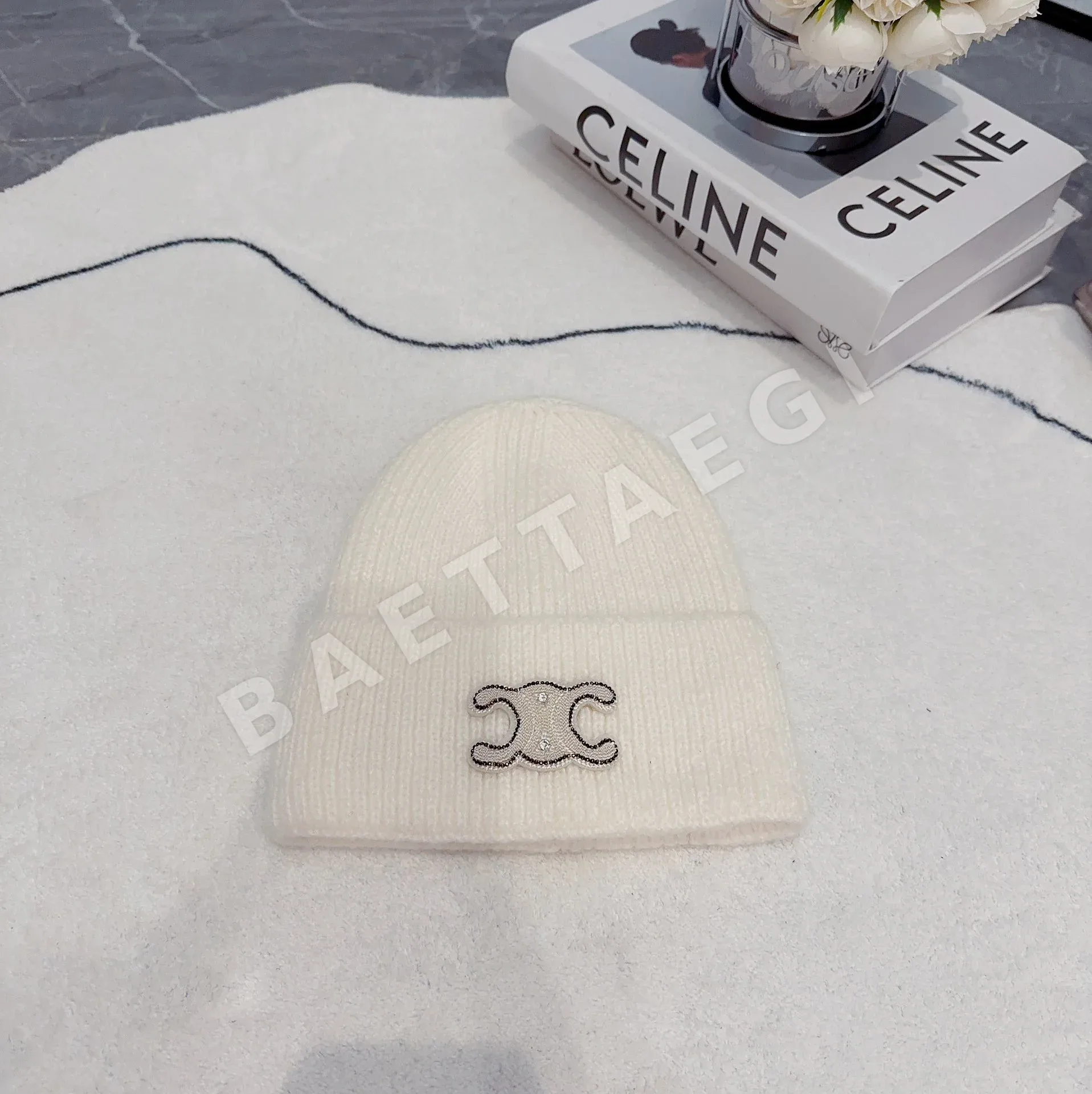 셀린느 자수 니트 모자 83379