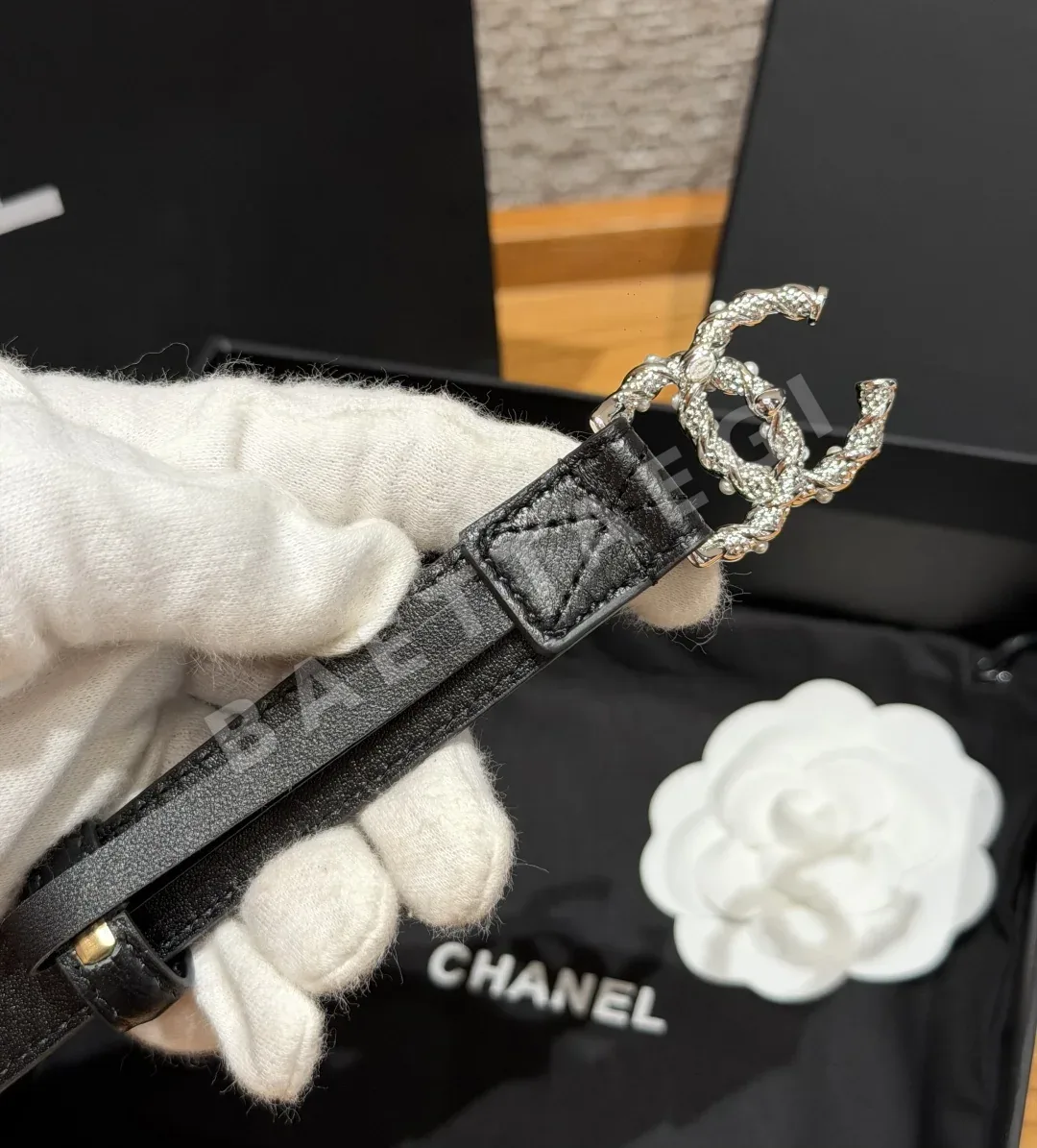 샤넬 퀼팅 램스킨 20mm 벨트 상세 이미지 4