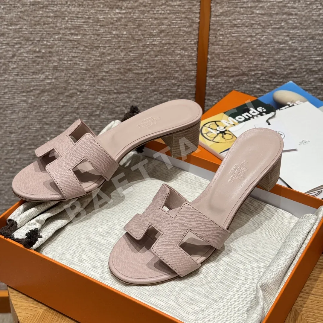 에르메스 오아시스 샌들 세라믹핑크 가죽 하이힐 상세 이미지 9