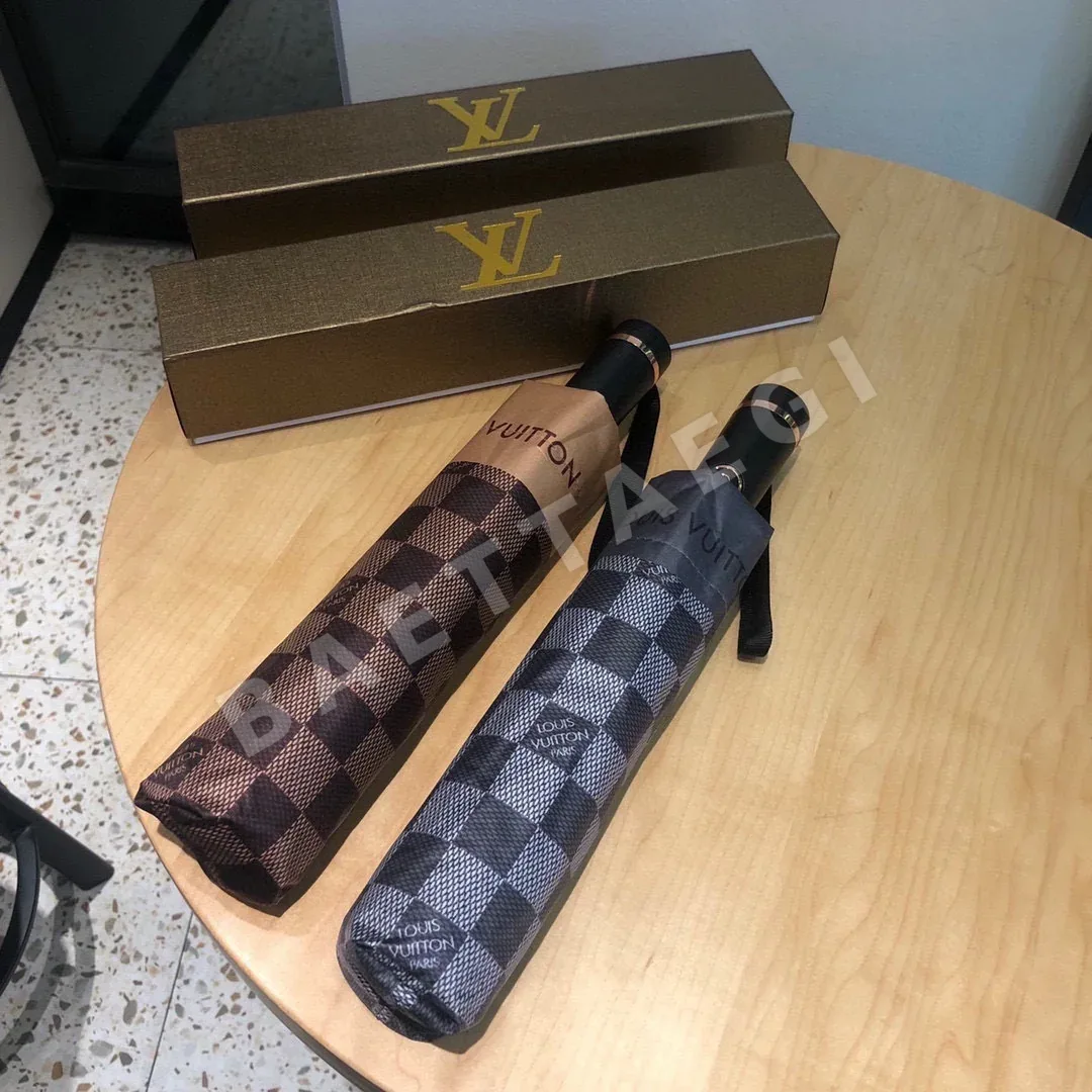 루이비통 커피 무늬 삼단 자동 접이식 우산 85786
