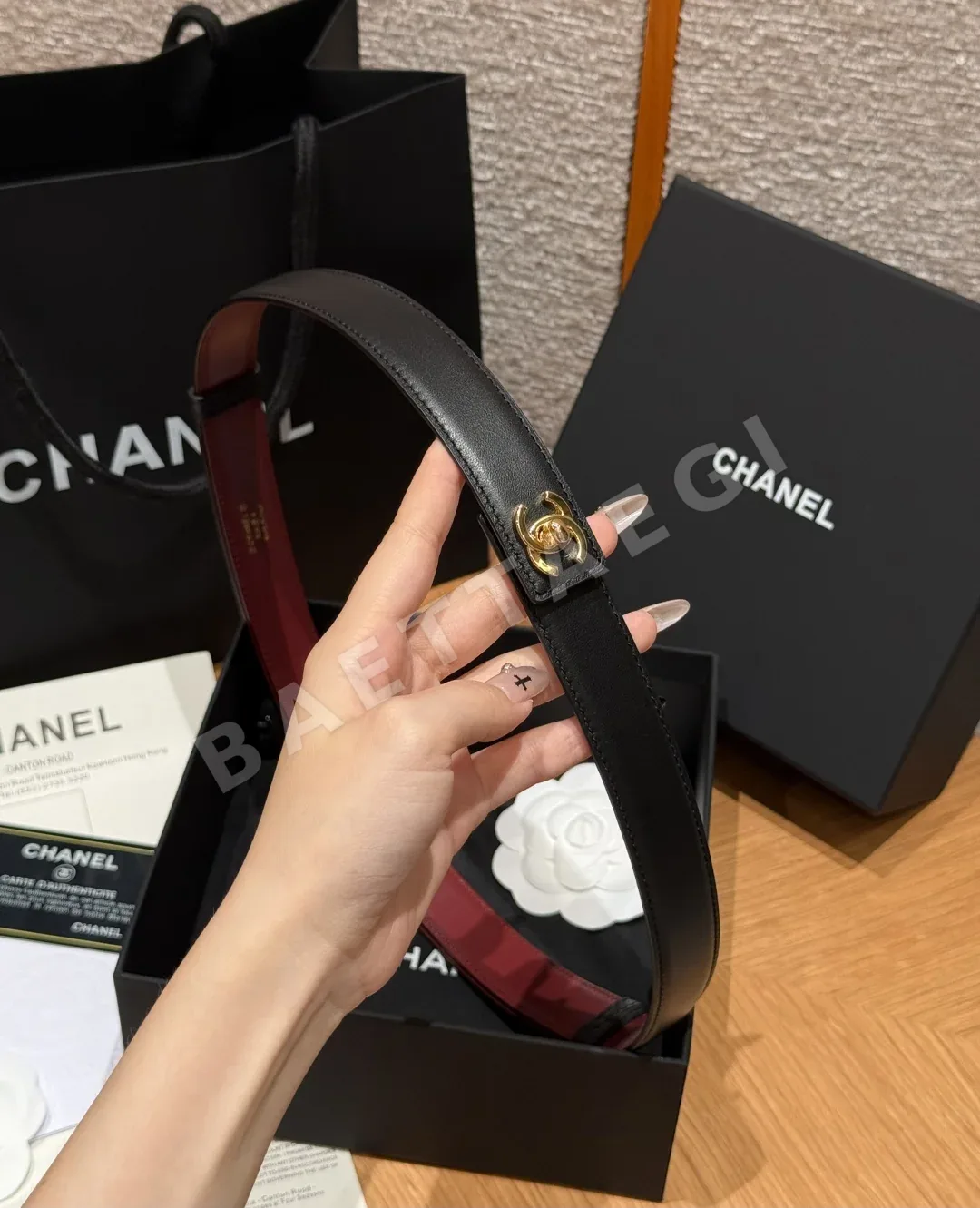 샤넬 레더 25mm 더블 C 메탈 버클 벨트 상세 이미지 3