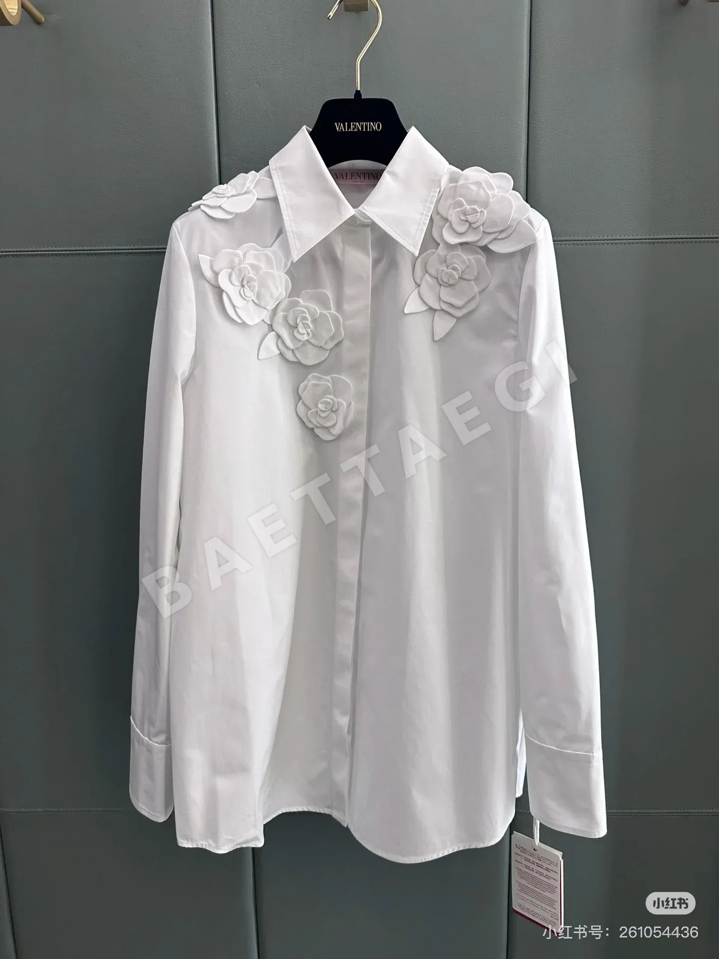 발렌티노 3D 로즈 장식 여성 셔츠 121646