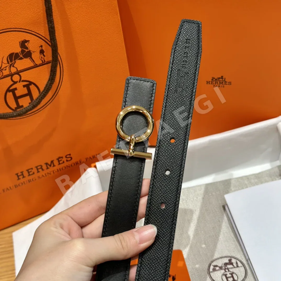 에르메스 셰뉴 당클 팔라듐 버클 양면 가죽 벨트 상세 이미지 8