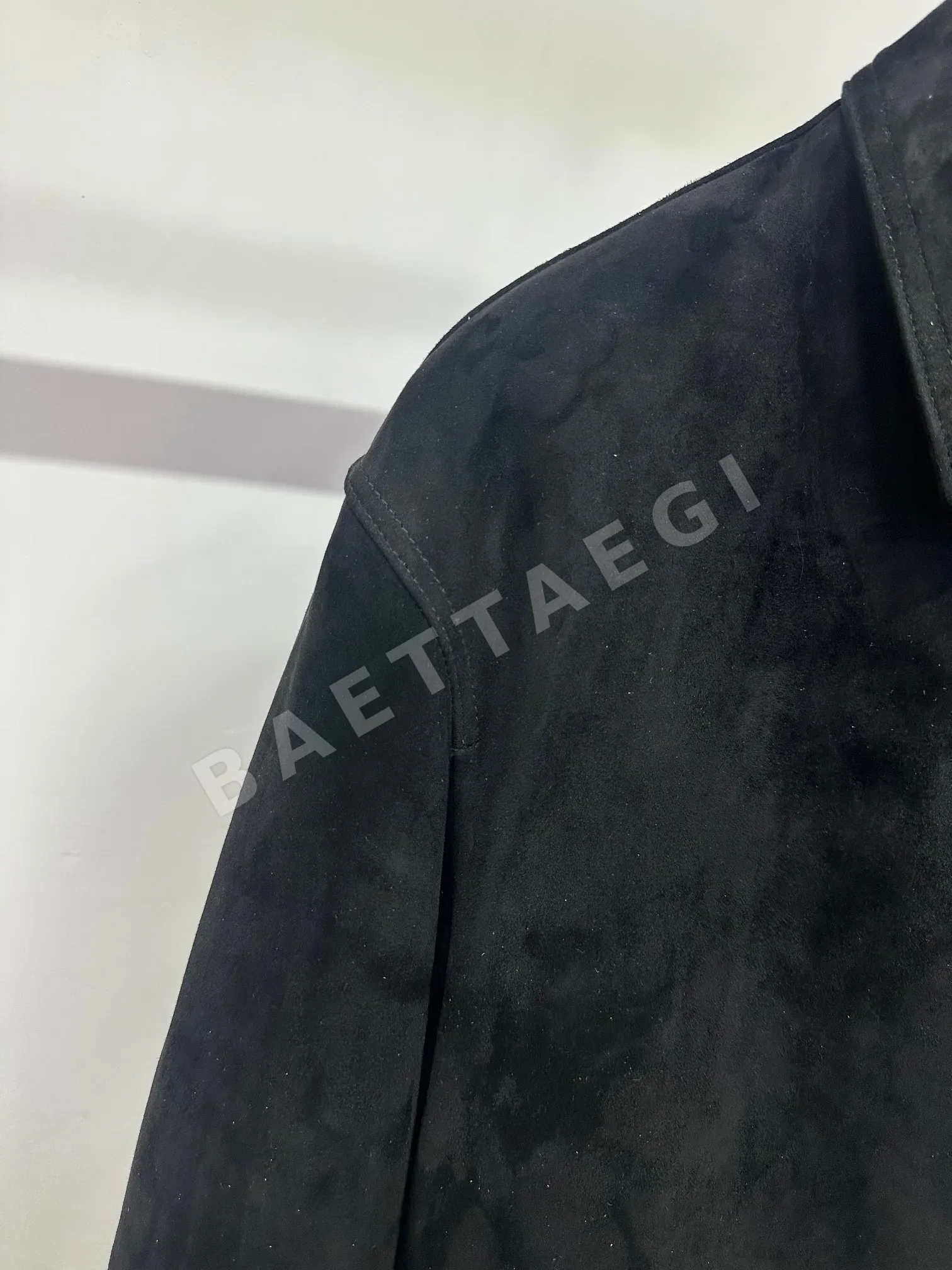 프라다 블랙 스웨이드 램스킨 남성 자켓 상세 이미지 6