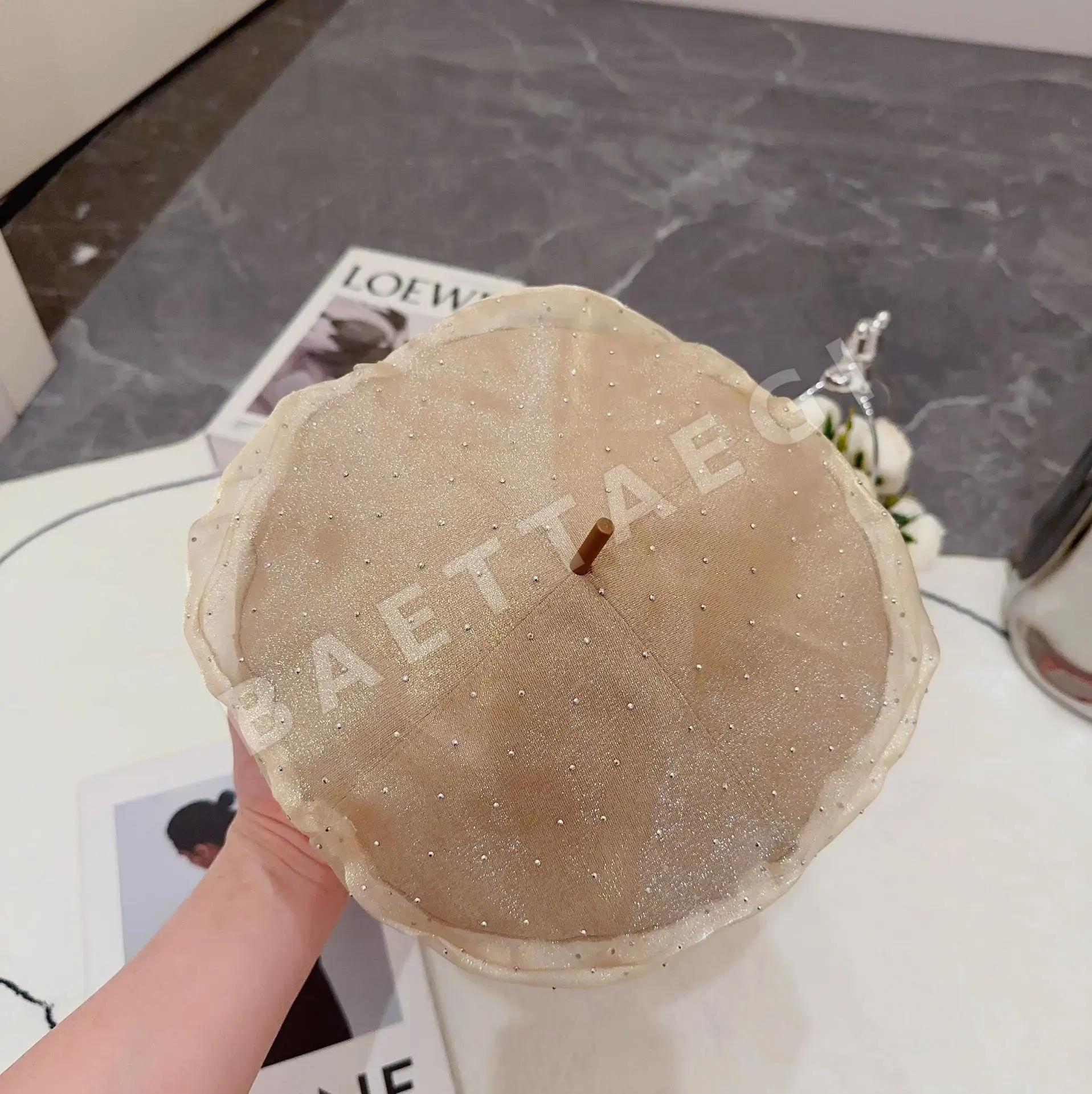 셀린느 오간지 큐빅 장식 베레모 상세 이미지 6