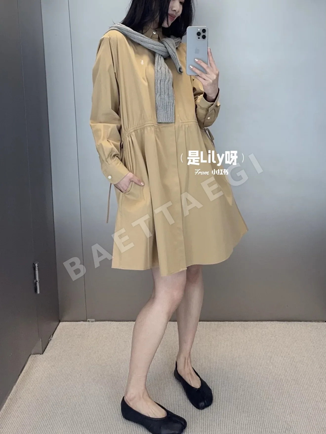 폴로 포니 자수 셔츠 원피스 135275