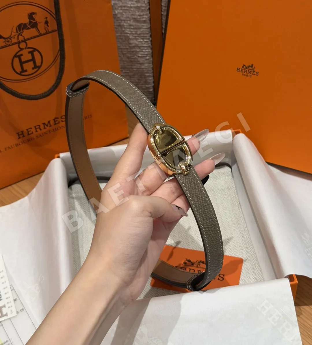 에르메스 H버클 앱송 카프스킨 벨트 상세 이미지 3