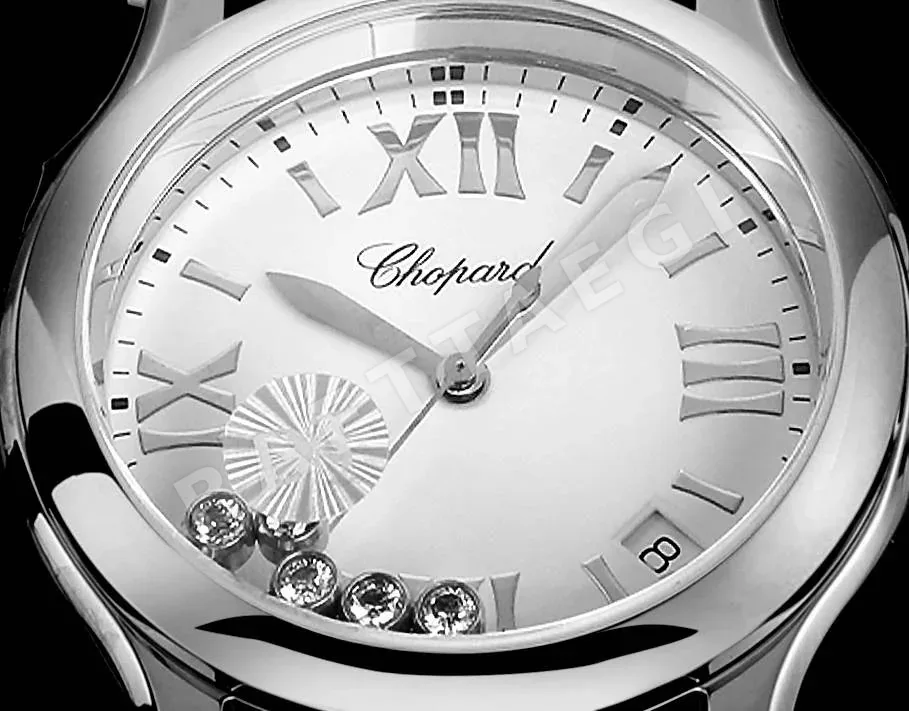쇼파드 해피 스포츠 DT 공장 리얼 다이아 악어가죽 여성 시계 레플리카 45045 Chopard 상세 이미지 5