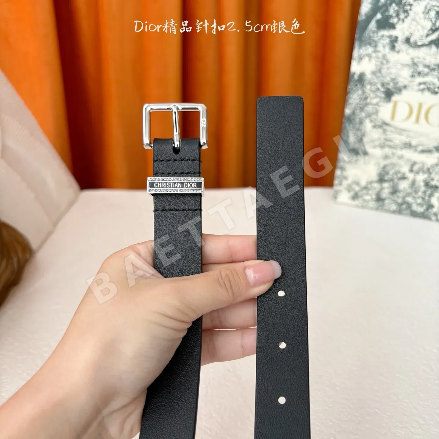 디올 송아지가죽 CD 버클 벨트 상세 이미지 4