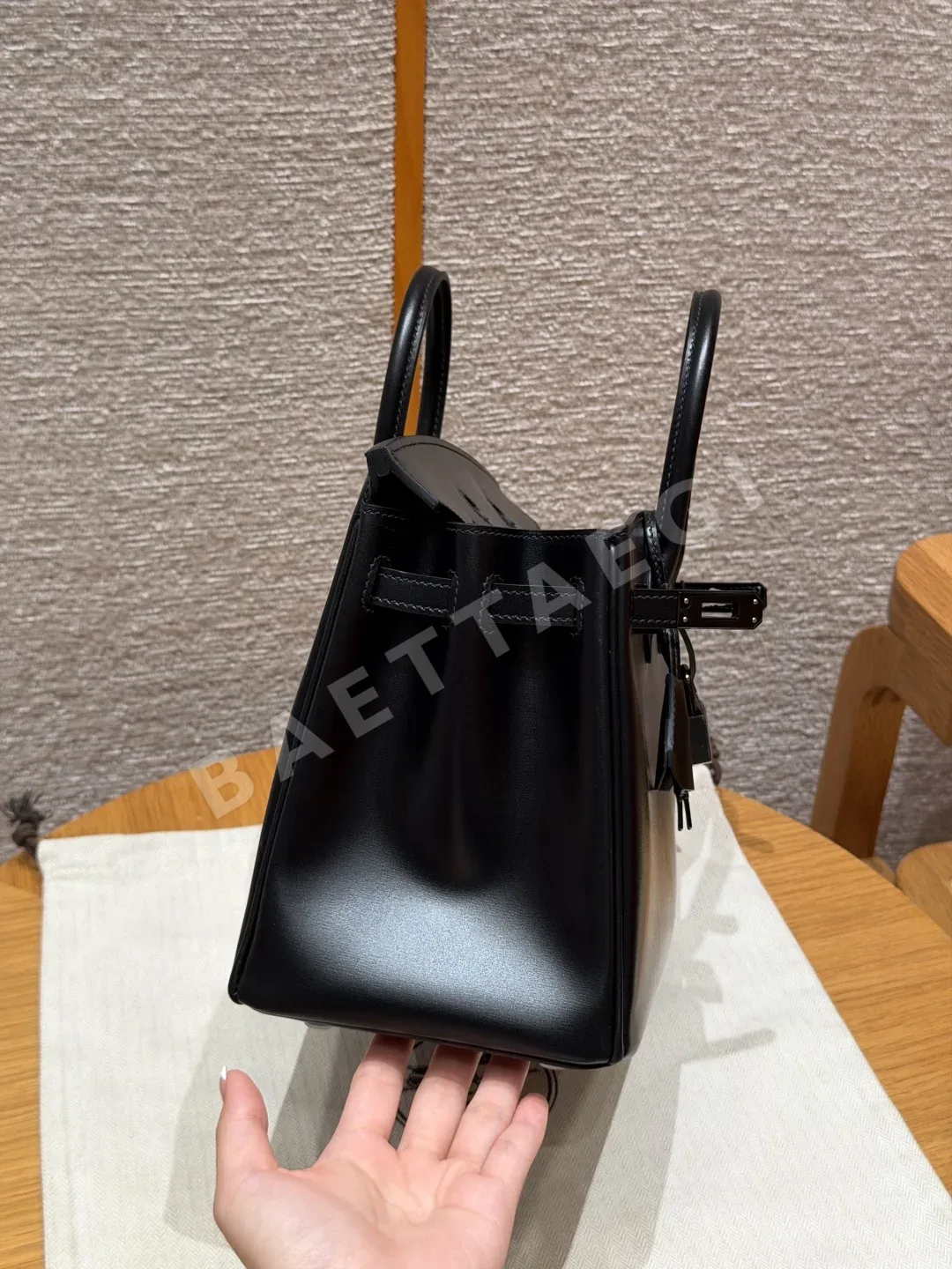 에르메스 버킨 25 블랙 박스 가죽 가방 상세 이미지 2