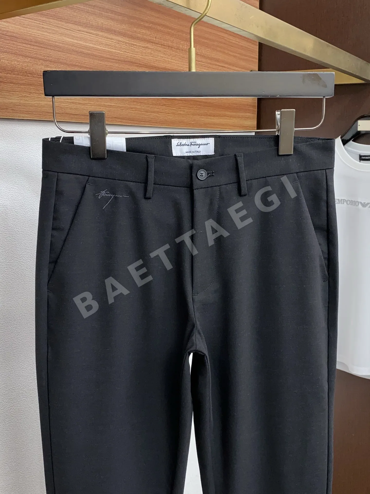 페레가모 남성 린넨 코튼 캐주얼 바지 상세 이미지 3