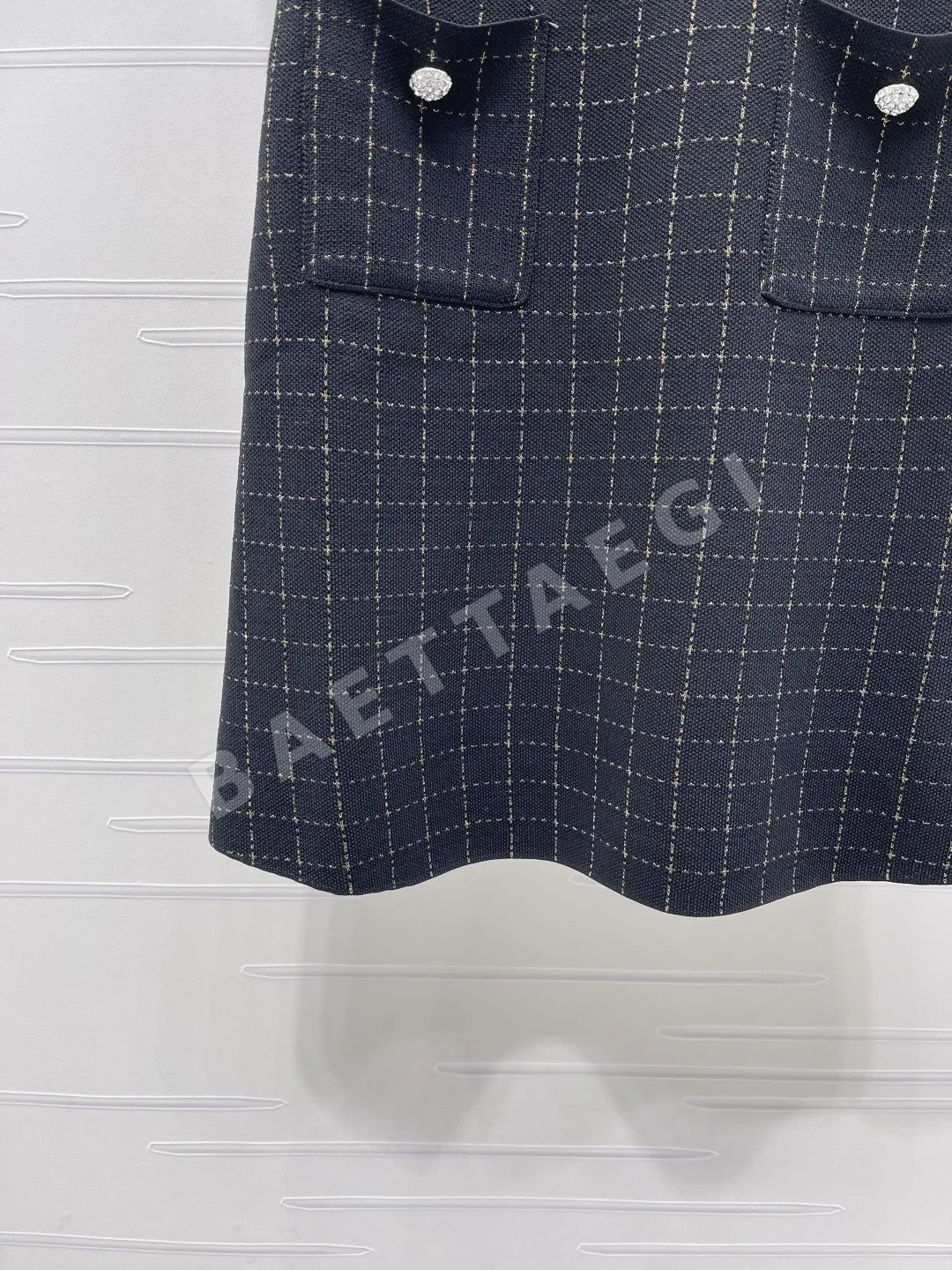 샤넬 까멜리아 체크 A라인 니트 원피스 상세 이미지 5