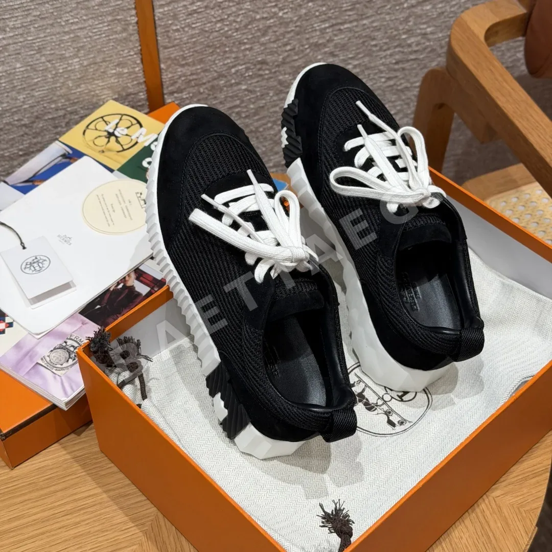 에르메스 바운싱 스니커즈 검정 가죽 상세 이미지 9