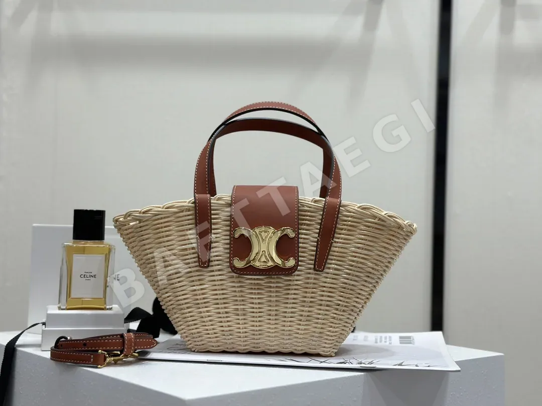 셀린느 린넨 소재 버드나무 짜임 숄더백 86137