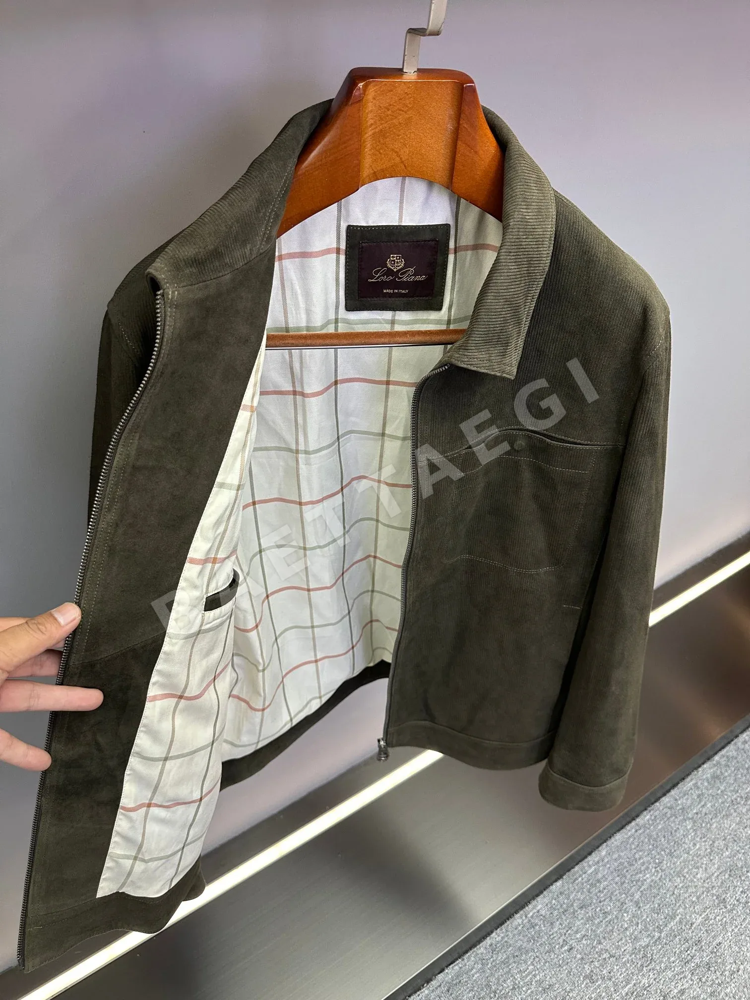 로로피아나 스웨이드 램스킨 코듀로이 패치 자켓 상세 이미지 2