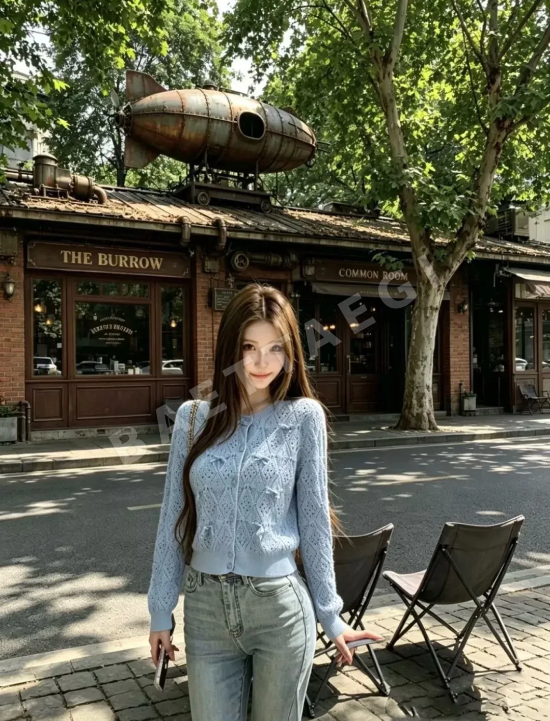 디올 리본 타이 오픈워크 코튼 가디건 상세 이미지 5