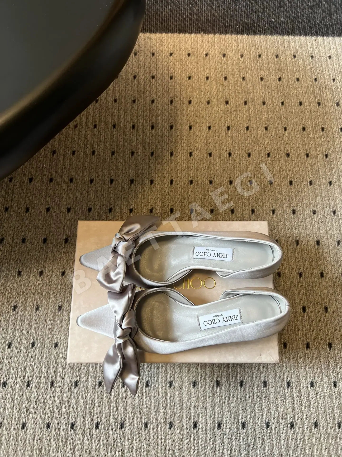 지미추 새틴 리본 포인티드 토 오픈토 하이힐 상세 이미지 6