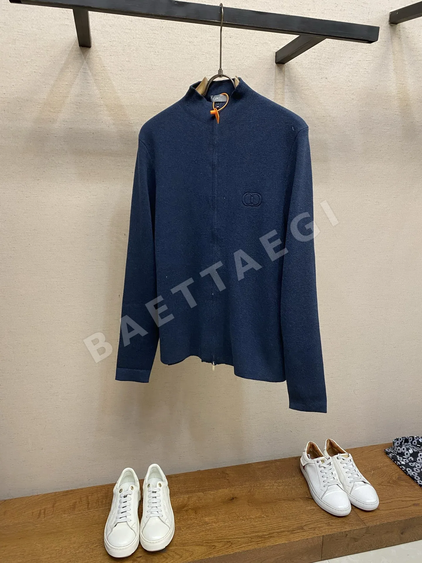 디올 벨벳 울 지퍼업 가디건 자켓 164857