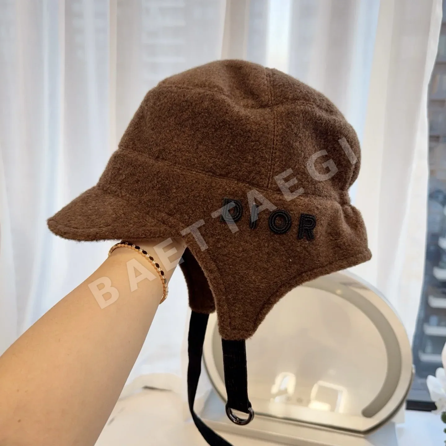 디올 울 귀덮개 스키 모자 상세 이미지 5