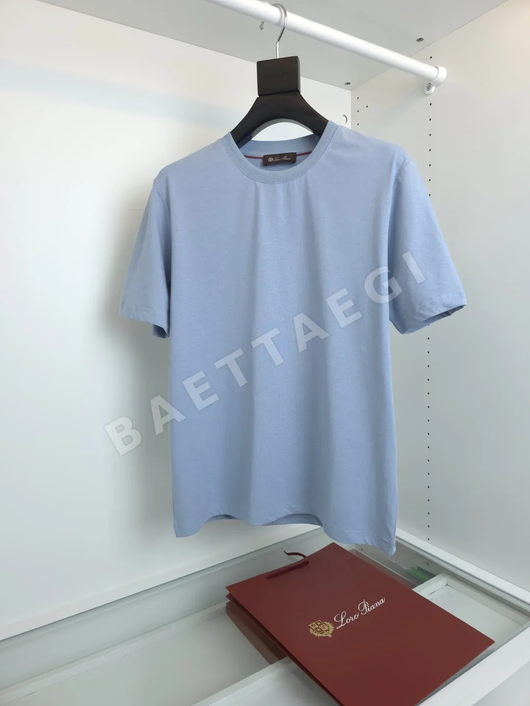 로로피아나 린넨 코튼 라운드넥 반팔 티셔츠 23458